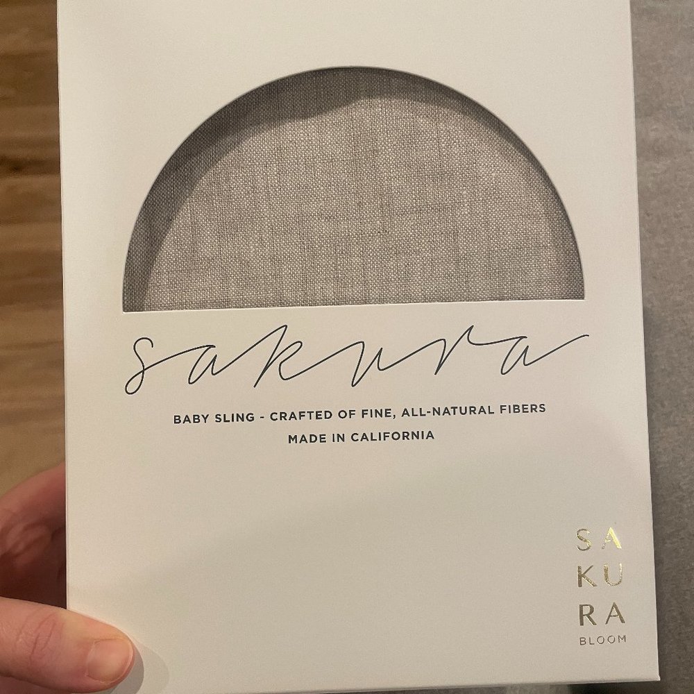 Sakura Bloom Flax/Linen Ring Sling, 82"